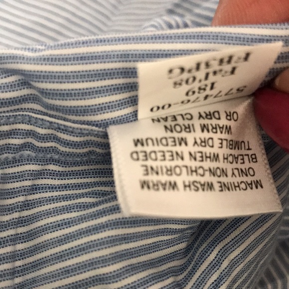 Banana Republic Stripped Button Up White Neck Shirt Men Size XL - Picture 7 of 8